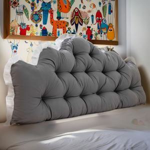 TEMU 1개 단열 쿠션 | 플러시 침대 옆 베개 | 귀여운 충돌 방지 등받이 베개 | 포근한 대형 등받이 | 스트랩이 있는 부드러운 헤드보드 쿠션 | 침실 홈 데코 | 소파, 침대, 다다미 및 다양한 침대 크기 (퀸, 킹, 트윈, 싱글)에 적합