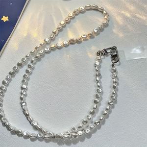 TEMU 고급스럽고 우아한 불규칙한 암석 진주 수제 비즈 스트링 - 크로스바디 스타일 휴대폰 스트랩 - 분실 방지 가방 휴대폰 케이스, 범용 도난 방지, 튼튼하고 내구성이 뛰어나며 패셔너블하고 가벼움