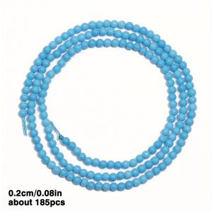 TEMU 타나타 천연석 스카이 블루 터키석 비즈 - 2mm 라운드 루즈 스페이서 비즈, DIY 주얼리 만들기, 팔찌, 목걸이용 - 천연 터키석 보석, 자연 맥락 (염색 없음)