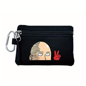 TEMU 1개 원 펀치 맨 피킹 스티커 - 심플한 야외 만화 애니메이션 키백, 남녀 모두에게 적합, 동전 지갑, 이어폰 보관함, 카드 홀더 또는 작은 지갑으로 사용 가능