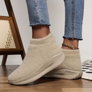 TEMU 여성용 포근한 기모 안감 슬립온 뮬 - 부드러운 플러시 겨울 신발, 쿠션 EVA 밑창, 가벼운 원단 갑피 & 안감, /, 캐주얼 & 포멀, 포멀 신발, 편안한 신발, 내구성 좋은 신발에 적합