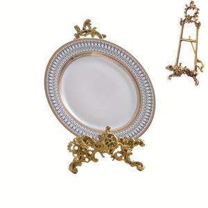 TEMU 1개 유럽 빈티지 사진액자, 골든 책장, 빈티지 메탈 레시피 스탠드, 럭셔리 접이식 접시 디스플레이 랙, 다목적 이젤, 메뉴, 레시피북, 그림, 접시, 테이블, 사진액자, 플라크에 적합