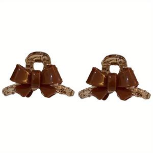 TEMU 여성용 헤어 클립 2개 세트, 얇고 두꺼운 곱슬머리용 강력 그립 바나나 클립, 패션 헤어 크랩 핀, 프렌치 스타일 빈티지 플라스틱 헤어 액세서리 장식