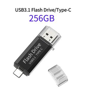 TEMU LansTen USB C 플래시 드라이브 128GB/256GB 2 in 1 USB 3.1 + USB Type C 손가락 드라이브 고속 듀얼 OTG 손가락 드라이브 USB 스틱 삼성, 화웨이, 맥북, 크롬북 픽셀 등