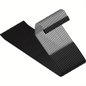 TEMU 20/30개 블랙 팬츠 행거 미끄럼 방지 - 오픈형 바지 및 청바지 옷장 랙 - 공간 절약용 옷걸이 - 강하고 내구성 있는 금속 팬츠 행거