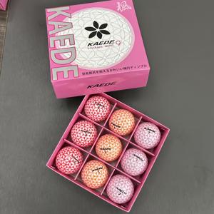 TEMU 여성을 위한 체리 블라썸 골프 볼 - 페탈 허니콤 디자인, 공기 저항 증가, 스타일리시한 이중층 소프트 핑크 컬러 장거리 골프공