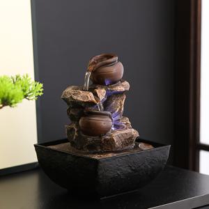 TEMU USB 전원 조용한 작동의 레진 데스크탑 분수대 1개, 침실, 사무실, 사무실 장식용 휴식하는 폭포 디자인 | 현대적인 분수대 | 내구성 있는 레진, 실내 분수대, 조각상, 홈 데코, 조각상