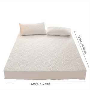 TEMU 싱글 침대 시트, 통기성 좋고 디자인도 간편한 방습 매트리스 커버. 가정, 호텔, 기숙사에 적합합니다.|매트리스커버