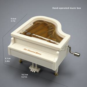 TEMU 핸드크랭크 피아노 뮤직박스 장식 - 홈 데코 모델 음악상자 데스크탑 장식 휴일 선물