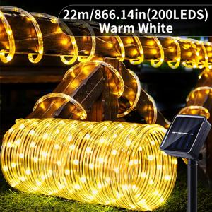 TEMU 정원용 태양광 LED 스트링라이트, 태양관형등 - 수영장/결혼식/크리스마스/가든/도로 장식에 적합, 8종 조명 모드, 태양광 충전, Christmas & Thanksgiving 데코레이션으로 최고의 선택, 지능형 스위치