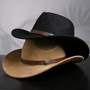 TEMU 2개 세트 남녀공용 빈티지 아메리칸 웨스턴 트위드 페도라 모자 (장식 액세서리 포함) - 웨스턴 이벤트, 영화 역할, 테마 파티용