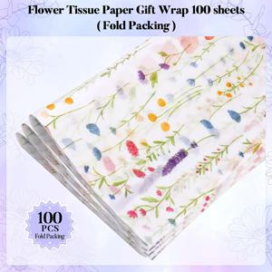 TEMU 100장의 화려한 라벤더 패턴 디자인 포장 티슈, 20''x 14'' 선물 포장지, 결혼식, 데이 선물, 공예, 생일 선물 포장, 선물 봉투 채우기, 파티 선물에 적합합니다.