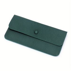 TEMU 1pc 맞춤형 조각 7.87인치 여성용 긴 지갑 - 진정한 가죽 클러치, 스냅 클로저, 여러 색상 제공: 녹색, 핑크, 갈색, 검은색, 베이지 | 지퍼 컴파트먼트 및 폴리에스터 라이닝 | 우아하고 실용적인 일상 및 특별한 기회 액세서리, 여성 지갑