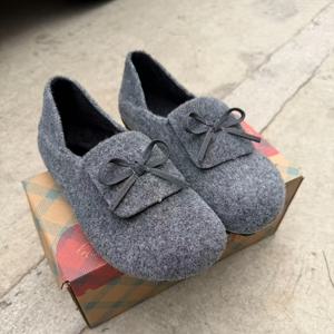 TEMU 달콤한 리본 라운드토 플랫슈즈 여성 가을 겨울 신상 편안한 슬립온 퍼리 신발