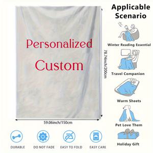 TEMU 개인 맞춤 사진 로고 담요 - 포근한 플란넬, 소파, 침대, 여행, 캠핑, 거실, 사무실 의자에 적합한 가벼운 무게 - 디지털 프린트, 모든 계절에 적합, 특별한 선물 아이디어, 세탁기 사용 가능, 모던 디자인|쇼파