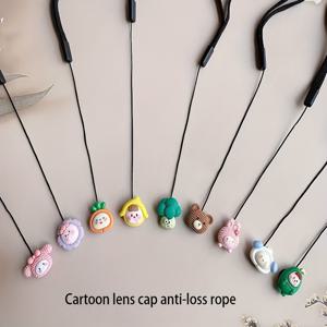 TEMU 귀여운 만화 캐릭터가 있는 1개 분실 방지 카메라 렌즈 캡 스트랩 - 컬러풀한 DSLR 및 미러리스 렌즈 보호용 끈, 내구성 있는 패브릭 스트랩 DSLR/미러리스 카메라용 (랜덤 디자인)