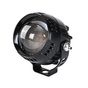 TEMU 1개 차량 LED 라이트 노랑+흰색+빨강 매직 아이 삼색 캐논 라이트 렌즈 LED 라이트 차량, 산악자전거 외부 조명 개조 액세서리용