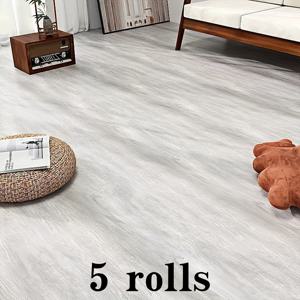 TEMU 자가 접착 방수 목재 바닥 스티커 5롤 - 펠 & 스틱 비닐 목재 판, 리얼리스틱 우드 그레인, 거실, 침실 리모델링 DIY 설치 (접착제 필요 없음)