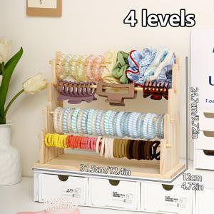 TEMU 주얼리 디스플레이 및 포장 제품 - 1개 솔리드 우드 헤어 액세서리 보관 랙, 세련된 대장간 헤어 타이 홀더, 홈 라이트 럭셔리 액세서리 선반, 머리띠, 헤어 클립 디스플레이에 적합