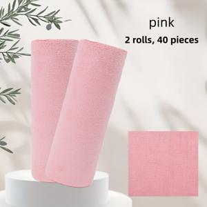 TEMU 2롤 40매, 더 튼튼하고 대용량, 재사용 가능한 청소 물티슈, 가정용 주방 타월 롤, 행주, 다기능 대체품, 거실, 침실, 주방 청소용품에 적합