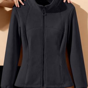 TEMU 미안지 여성용 안감 슬림핏 자켓, 두꺼운 안감, 가을 겨울 패셔너블 편안한 캐주얼 다용도 탑