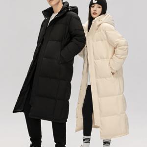 TEMU 남녀 공용 커플룩 겨울 보온 빅사이즈 롱 후드 패딩