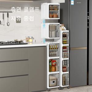 TEMU 틈새수납장 폭좁은 다용도 플라스틱서랍장 거실 이동식 미니 수납장 4단/5단|거실장