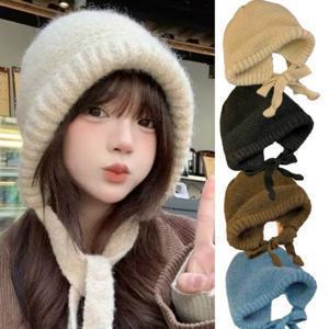 TEMU 비니 도톰 끈 가을 단색 스트랩 니트 _당일배송_ 모자 겨울