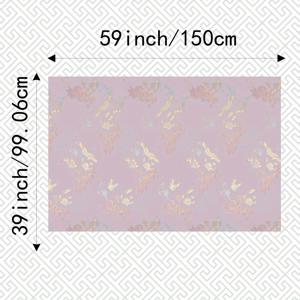 TEMU 연분홍 연꽃과 황금 학 중국 스타일 부채 패브릭 치파오 공주 드레스 조끼 수제 직물 소재 59인치*39인치 150cm*99.06cm 1개
