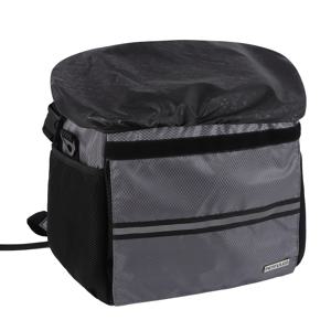 TEMU 개를 위한 방수 자전거 바구니 캐리어, 퀵 릴리스 시트 폴리에스터 섬유 애완동물 배낭, 메쉬 창문, 접이식 프레임, 반사 스트립, 소형 개와 고양이에 이상적 - 12 파운드 소프트 사이드 자전거 핸들바 캐리어 어댑터 포함