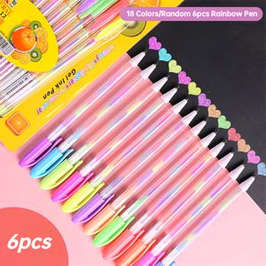TEMU 네온 컬러 젤 펜 세트. 18가지 다양한 색상으로 제공되며, 1.2mm 글리터 잉크로 부드럽게 쓰여지며 생생한 혼합 색상이 특징입니다. 다이어리, 카드, 공예, 스크랩북, 페인팅, 필기 및 미술 프로젝트에 적합합니다.