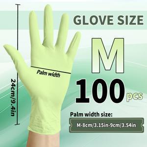 TEMU 100/50개, 9인치 잔디 그린 니트릴 장갑, 방수 및 미끄럼 방지, 가정 청소, 휴일 선물, 주방 설거지, 욕실 청소, 애완동물 청소, 일회용 장갑, 네일 아트, 미용, 라텍스 프리, 먼지 프리