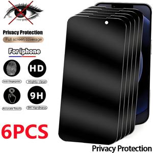 TEMU 아이폰 11 12 13 프로 맥스용 6개입 풀커버 프라이버시 보호 강화유리 스크린 보호기, 아이폰 11 12 13 플러스용