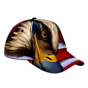 TEMU 1개 독수리 & 미국 국기 힙합 모자 - 가볍고 조절 가능한 아빠모자, 대머리 독수리 & 국기 프린트, 남녀공용, 캐주얼 아웃도어 착용, 선물