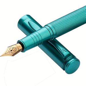 TEMU 1개 럭셔리 메탈 볼펜, 0.38mm/0.4mm/3.4mm 리필 가능 잉크 컨버터 (3.4mm 호환) - 헤비듀티 스냅 클로저, 사무실, 학교, 저널링 및 노트 필기용 우아한 필기구 - 내구성 강한 메탈 펜