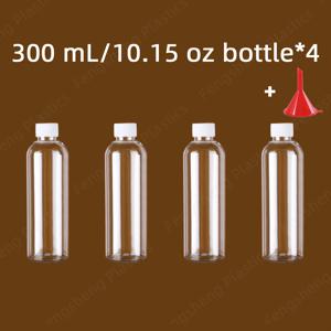 TEMU 4개 플라스틱 밀봉 병, 분배용 병, 누출 방지 PET 투명 빈 병, 휴대용 여행용 병, 액체 및 가루 저장 가능, 실험실, 미용 용기 등에 적합. 50ml, 100ml, 150ml, 200ml, 250ml, 300ml, 500ml