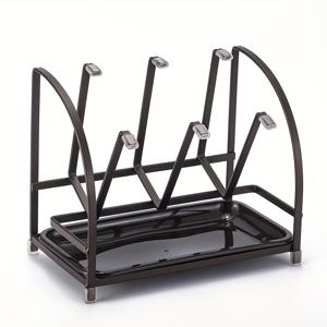 TEMU 메탈 컵 정리함 (트레이 포함), 주방 및 식사 공간에서 머그컵 및 유리잔을 보관하기 위한 6개 후크가 특징입니다.