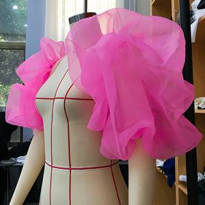 TEMU 공주풍을 연출하는 숲의 스타일 요정 소매가 있는 니치 디자인 버블 슬리브 오간자 이브닝 가운