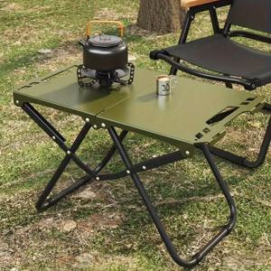 TEMU 휴대용 접이식 캠핑 테이블, 초경량 철제 피크닉 테이블, 야외 캠핑·해변·바베큐·하이킹용 컴팩트 디자인 (접이형)|캠핑테이블|좌식테이블