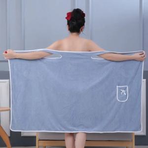 TEMU 1개 여성용 퀵드라이 목욕가운 - 포켓이 있는 고흡수성 착용 가능한 타월로브, 소프트 코랄(핑크) 스파 여행 욕실용 폴리에스터 목욕 가운, 장식 리본 디테일, 스파 선물