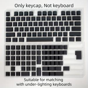 TEMU 사이드 조각이 있는 반투명 키캡, 순백색 및 검은색으로 제공, 체리 , 시스루 캐릭터 특징, PBT 재질로 제작, 주입 몰드, 하단 조명 위치의 키보드에 적합, 6.25U 공간 및