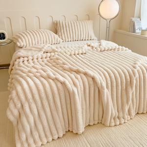 TEMU 고급스러운 인조 토끼털 담요, 연중 내내 부드럽고 푹신함, 침대, 소파 및 여행에 다용도, 세탁기 사용 가능, 모던한 혼합 색상, 고품질 홈 데코 선물, 침대 담요 소파 액세서리, 우아한 침구, 튼튼한 원단|이불|소파|쇼파침대