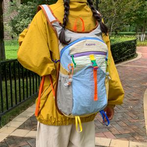 TEMU 마이너리티 디자인 도파민 멀티컬러 백팩 - 야외 여행 & 사이클링 팩, 조절 가능한 스트랩, 나일론 북백, 헬스용 - 트렌디한 캐주얼 멀티펑셔널 백