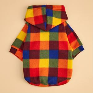 TEMU 애완동물 스웨트셔츠, 사계절 의류, 1개, 컬러풀 플리스 따뜻하고 편안한 고양이와 강아지 코트, 실내외 동물 의류, 가을과 겨울 후드티, 귀여운 만화 애완동물 용품, 부드러운 강아지 옷, 퍼피 의류, 프렌치 불독 코트, 퍼그 의류, 소형견 치와와 조끼용|강아지옷