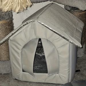 TEMU 겨울철 야외용 따뜻한 고양이 집 & 개 쉼터 - 3가지 사이즈 반려동물 쉼터, 쉬운 조립, 추운 날씨, 비 & 눈에 적합한 넓은 서식지 - 고양이 & 소형견 호환