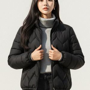 TEMU 여성 데일리 웰론 하이넥 경량 패딩 점퍼