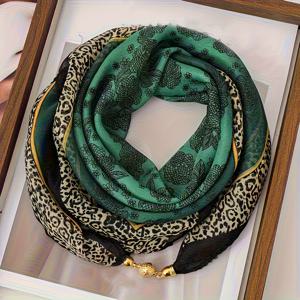 TEMU 1/5개입 스타일리시 프린트 스카프 (자석 잠금 장치 포함), 미끄럼 방지, 5가지 색상으로 제공, 가볍고 통기성 좋음, 해변 파티에 적합하며 휴일 외출 필수품.