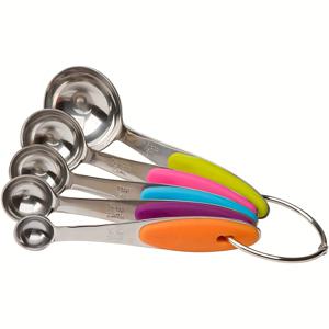 TEMU 5/8/10/13피스 완벽한 베이킹 & 요리 계량 세트 - 내구성 강한 미끄럼 방지 실리콘 핸들, 430 스테인리스 스틸 컵 & 스푼, 정밀한 주방 계량용 베이킹 스케일 키트