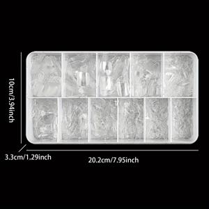 TEMU 소프트 젤 발톱 팁 세트, 550개 투명 풀 커버 스퀘어 쇼트 프레스온 발톱, 11가지 사이즈, 네일 익스텐션, 홈 DIY 및 네일 살롱 사용 - 미리 성형된 광택 있는 퓨어 컬러 네일 팁