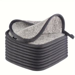 TEMU 킨화 초극세사 타월 울트라 소프트 페이셜 워시클로스 세안용 클리닝 타월 10팩, 초극세사 재사용 가능 메이크업 리무버 타월, 모든 피부 타입에 적합, 여성을 위한 완벽한 페이스 타월, 5.9인치 X 5.9인치, 그레이